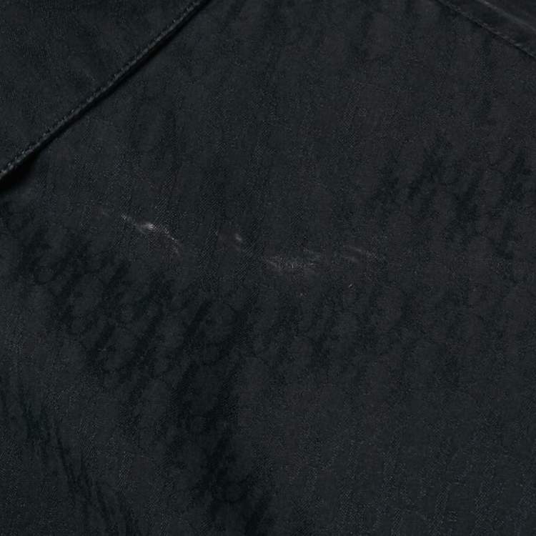 Pre Owned Dior Homme Black Logo Jacquard Cotton Full Sleeve Shirt L