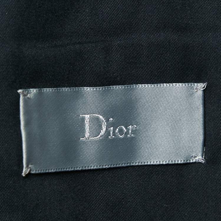 Pre Owned Dior Homme Black Virgin Wool Gabardine Trousers XL