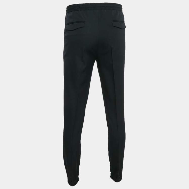 Pre Owned Dior Homme Black Virgin Wool Gabardine Trousers XL