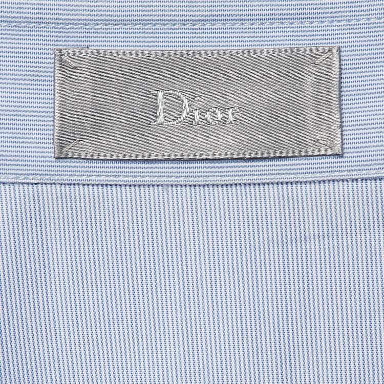 Pre Owned Dior Homme Blue Cotton Button Front Shirt XL