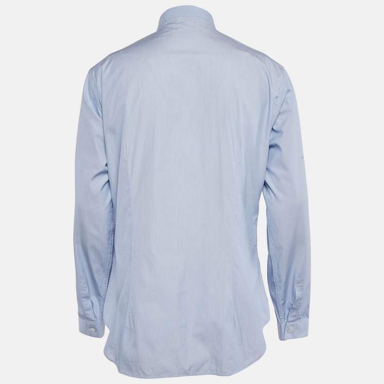 Pre Owned Dior Homme Blue Cotton Button Front Shirt XL
