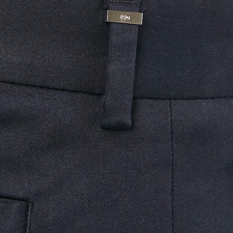 Pre Owned Dior Homme Navy Blue Cotton Trousers M