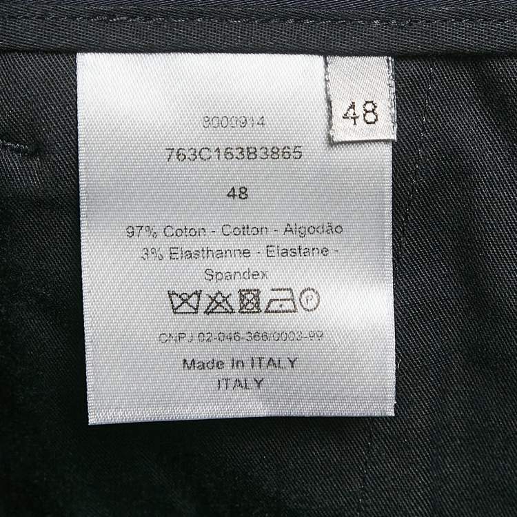 Pre Owned Dior Homme Navy Blue Cotton Trousers M