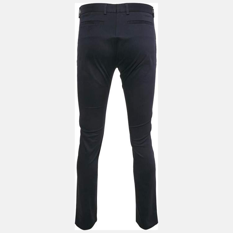 Pre Owned Dior Homme Navy Blue Cotton Trousers M