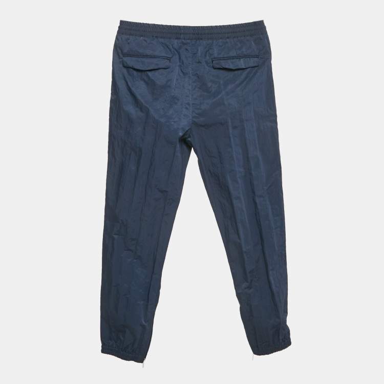 Pre Owned Dior Homme Navy Blue Nylon Zip Detail Pants S
