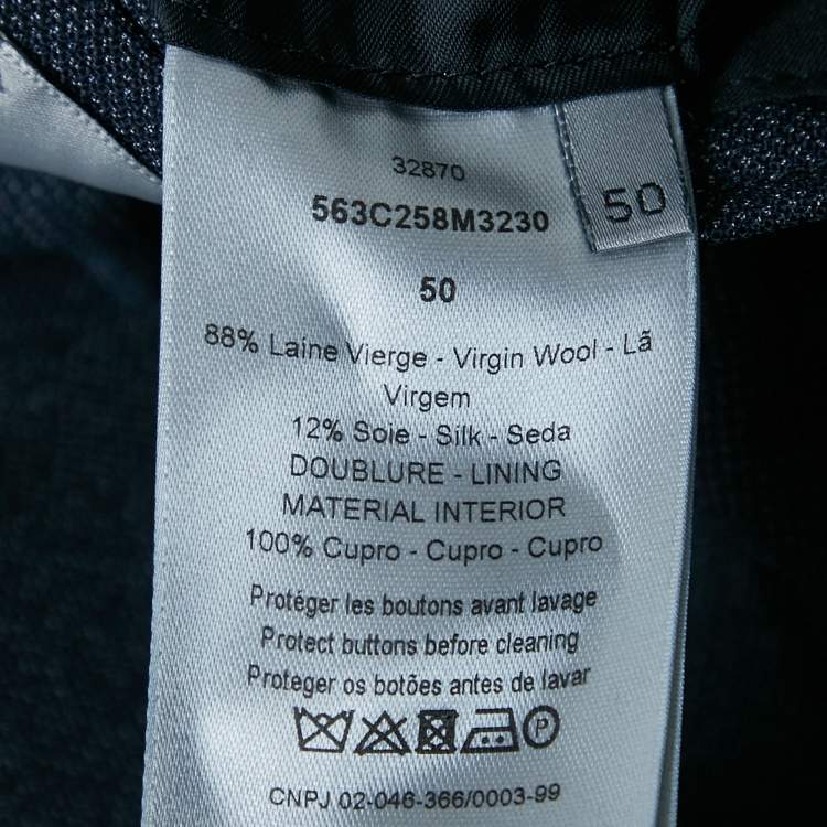 Pre Owned Dior Homme Navy Blue Single Breasted Coat L