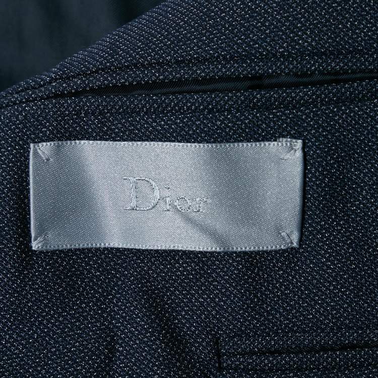 Pre Owned Dior Homme Navy Blue Single Breasted Coat L