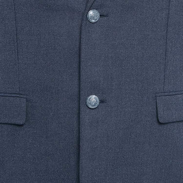 Pre Owned Dior Homme Navy Blue Single Breasted Coat L