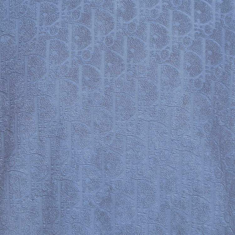 Pre Owned Dior Homme Blue Oblique Terry Jacquard Crewneck T-Shirt M