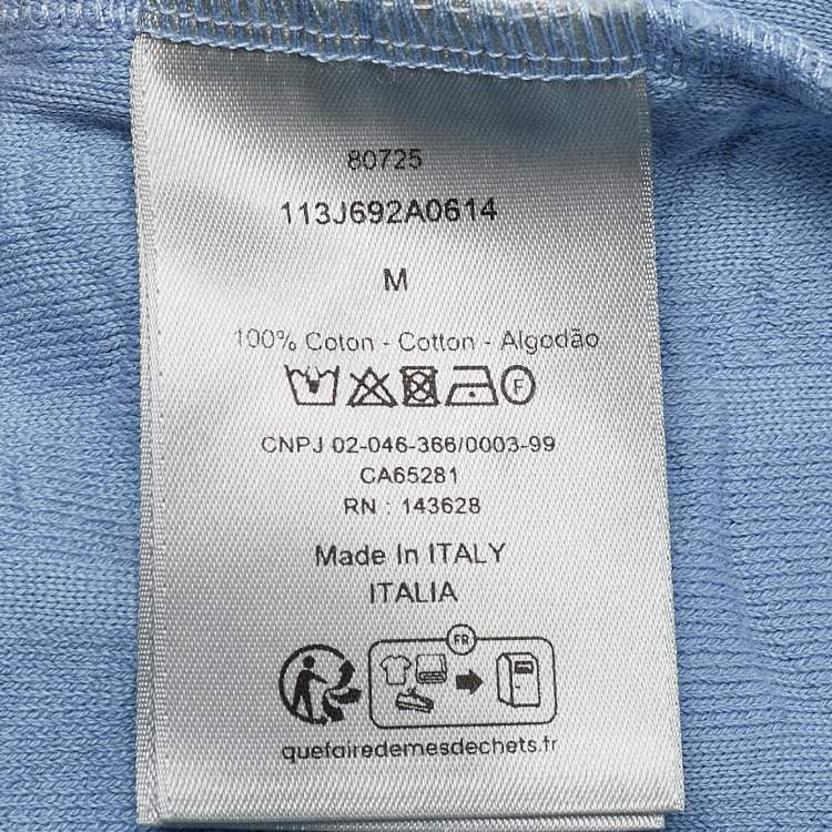 Pre Owned Dior Homme Blue Oblique Terry Jacquard Crewneck T-Shirt M