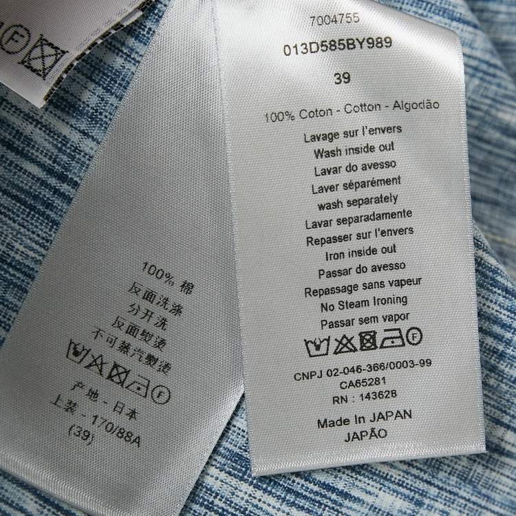Pre Owned Dior Homme Blue Oblique Denim Long Sleeve Shirt M
