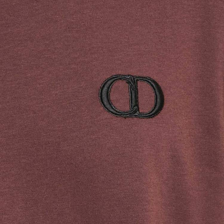 Pre Owned Dior Homme Burgundy Jersey Crewneck T-Shirt S