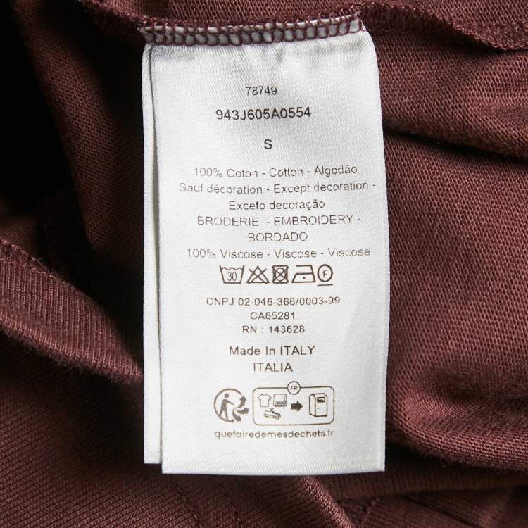 Pre Owned Dior Homme Burgundy Jersey Crewneck T-Shirt S