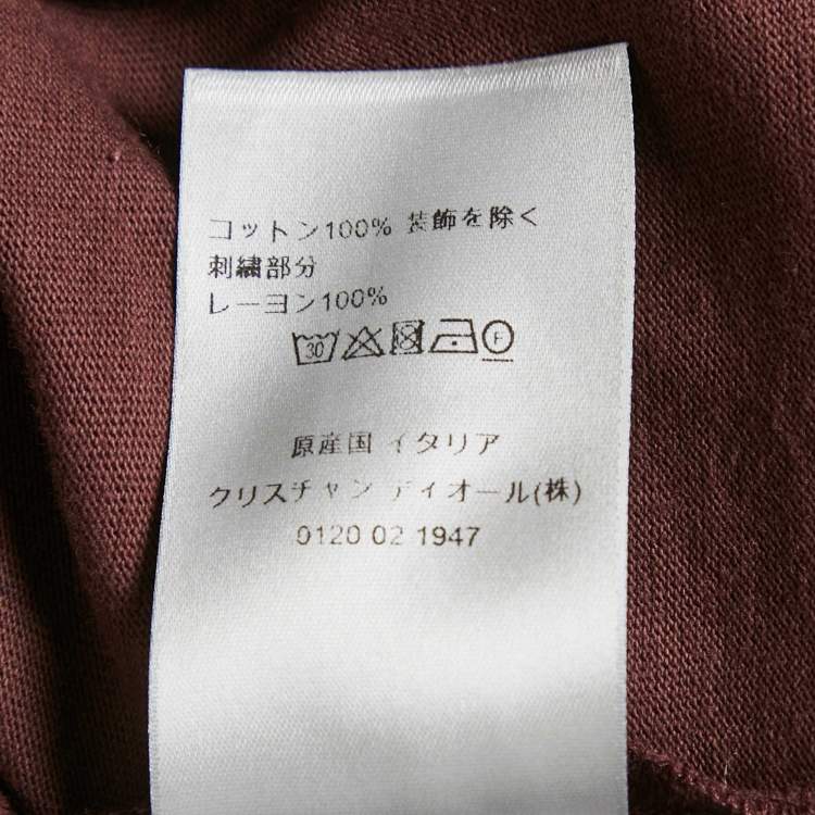 Pre Owned Dior Homme Burgundy Jersey Crewneck T-Shirt S