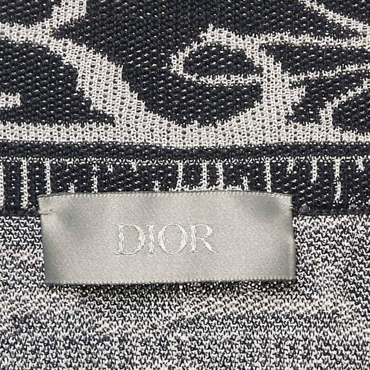 Pre Owned Dior Homme Blue Jacquard Cotton Knit Shirt L