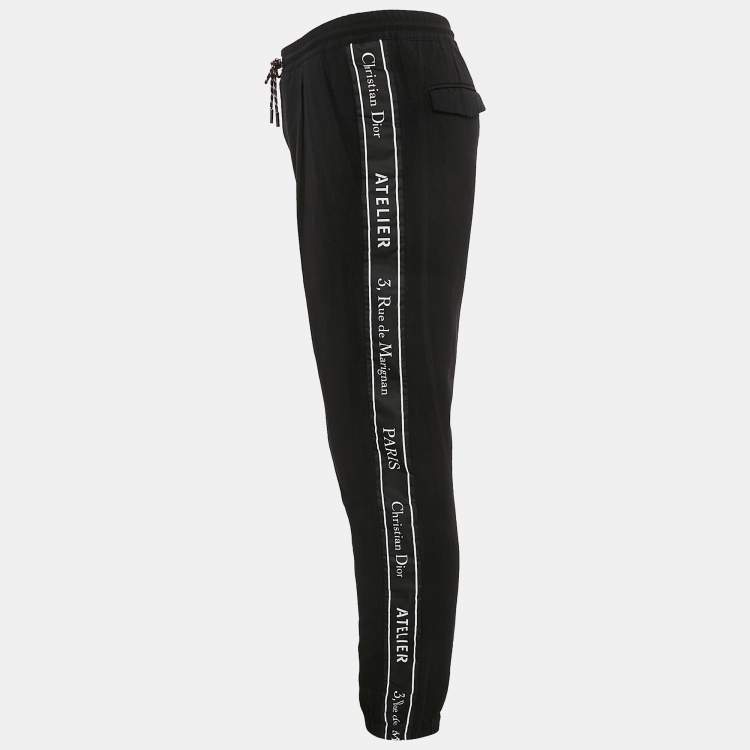 Pre Owned Dior Homme Black Wool Tape Trimmed Pants L