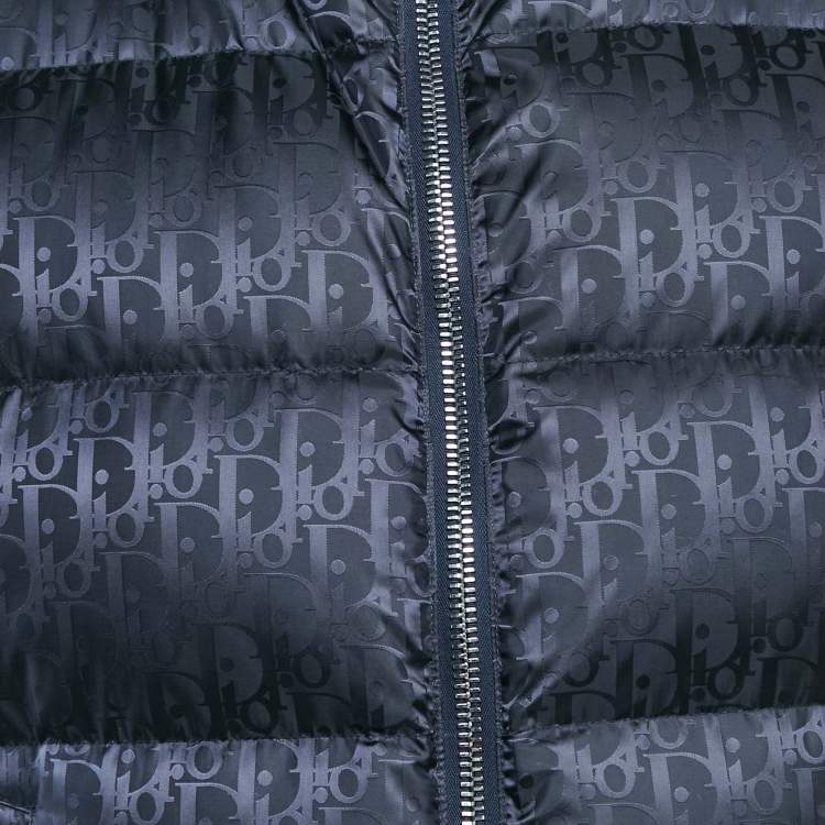 Pre Owned Dior Homme Oblique Monogram Nylon Zip-Up Puffer Vest M