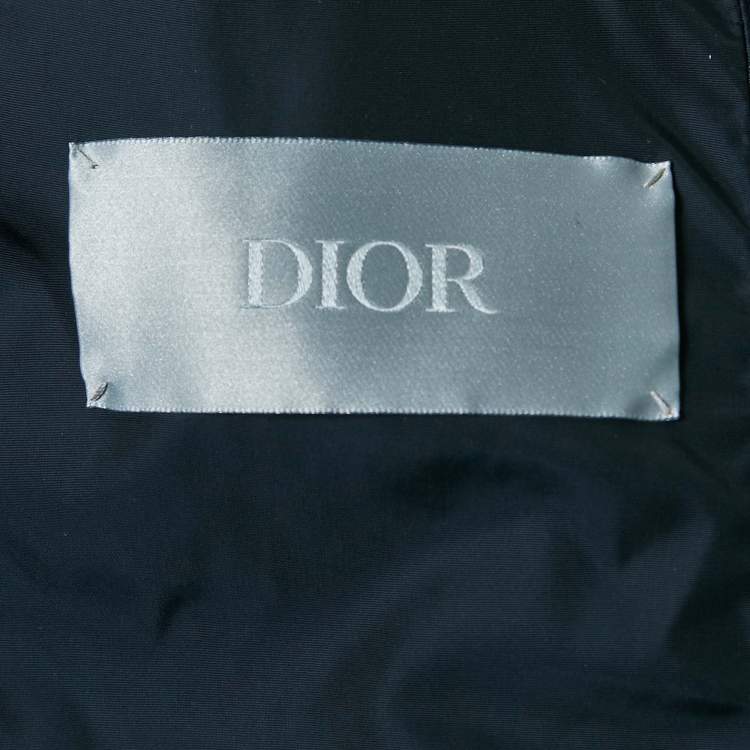 Pre Owned Dior Homme Oblique Monogram Nylon Zip-Up Puffer Vest M
