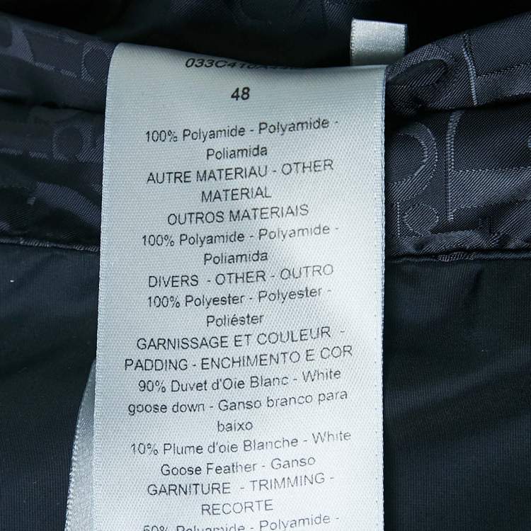Pre Owned Dior Homme Oblique Monogram Nylon Zip-Up Puffer Vest M