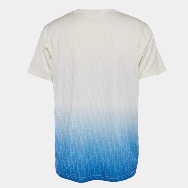 Pre Owned Dior Homme Blue Ombre Oblique Jersey T-Shirt XL