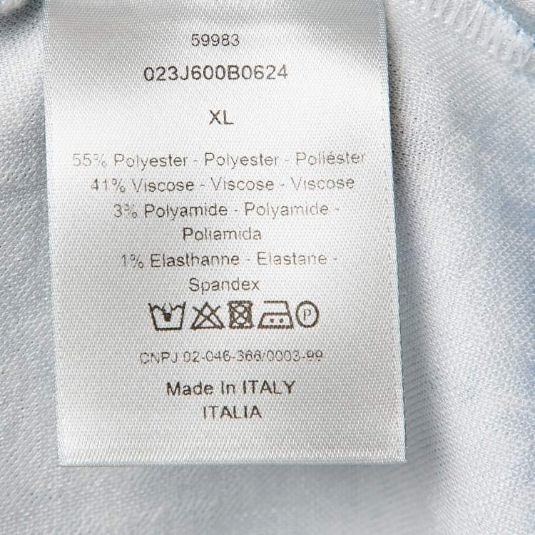 Pre Owned Dior Homme Blue Ombre Oblique Jersey T-Shirt XL