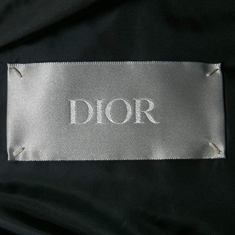 Pre Owned Dior Homme Black Oblique Nylon Puffer Jacket XL