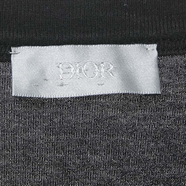 Pre Owned Dior Homme Black Printed Crewneck T-Shirt L