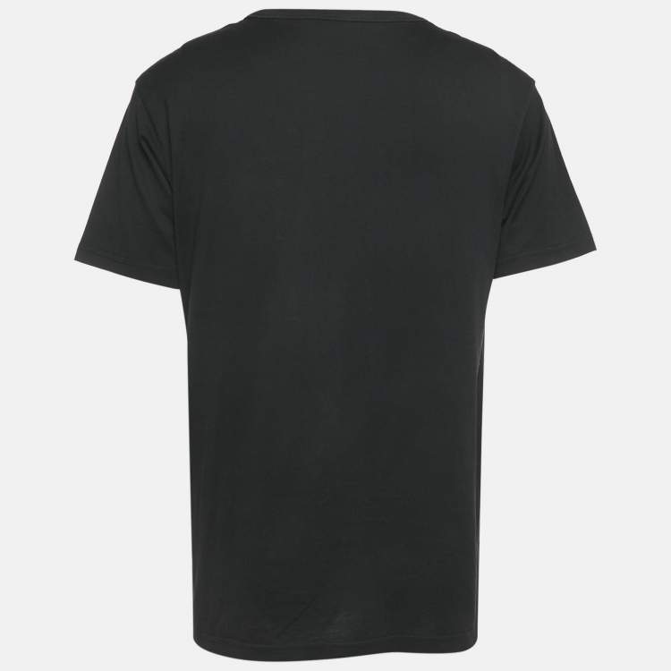 Pre Owned Dior Homme Black Printed Crewneck T-Shirt L