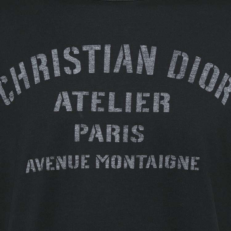 Pre Owned Dior Homme Black Printed Crewneck T-Shirt L