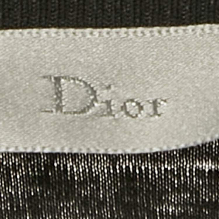 Pre Owned Dior Homme Black Printed Jersey V-Neck T-Shirt S