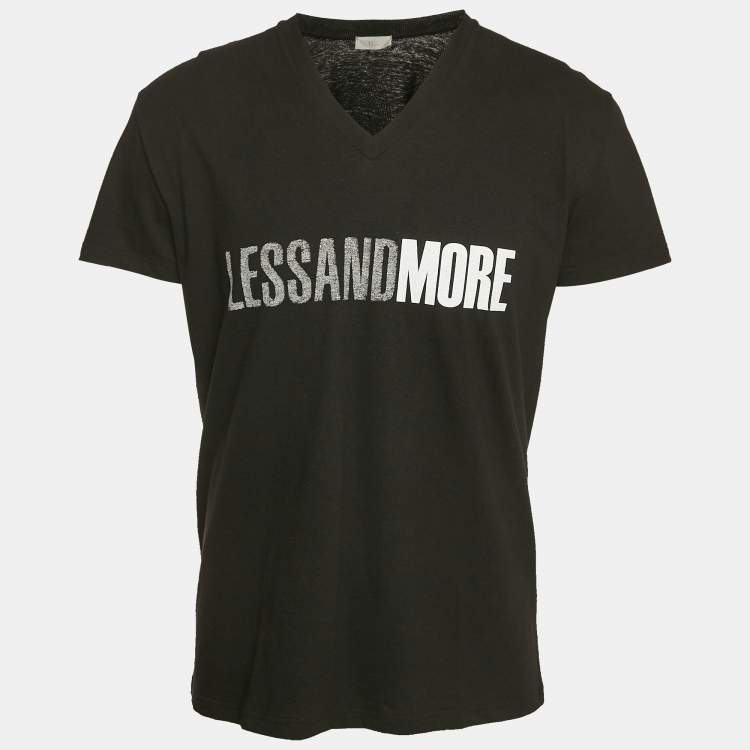 Pre Owned Dior Homme Black Printed Jersey V-Neck T-Shirt S