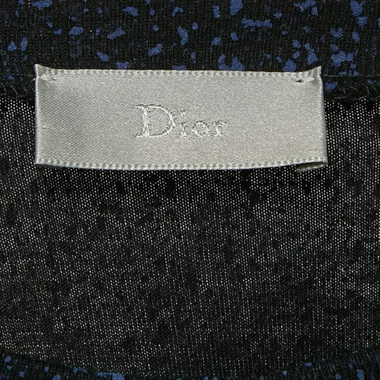 Pre Owned Dior Homme Blue Abstract Print Jersey Crewneck T-Shirt XS