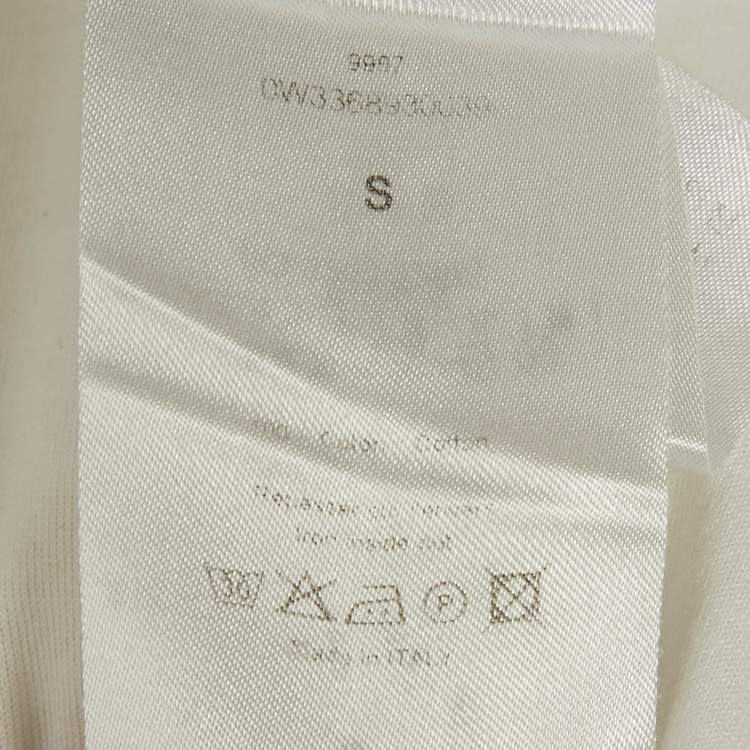 Pre Owned Dior Homme White Printed Jersey Crewneck T-Shirt S