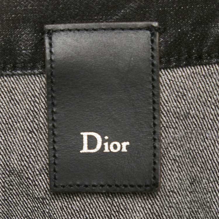 Pre Owned Dior Homme Black Distressed Denim Jeans M Waist 33"