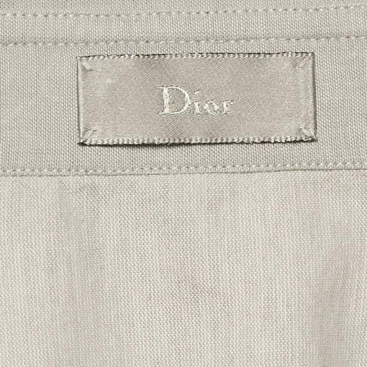 Pre Owned Dior Homme Grey Cotton Long Sleeve Shirt L