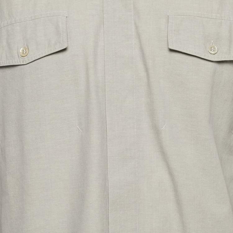 Pre Owned Dior Homme Grey Cotton Long Sleeve Shirt L