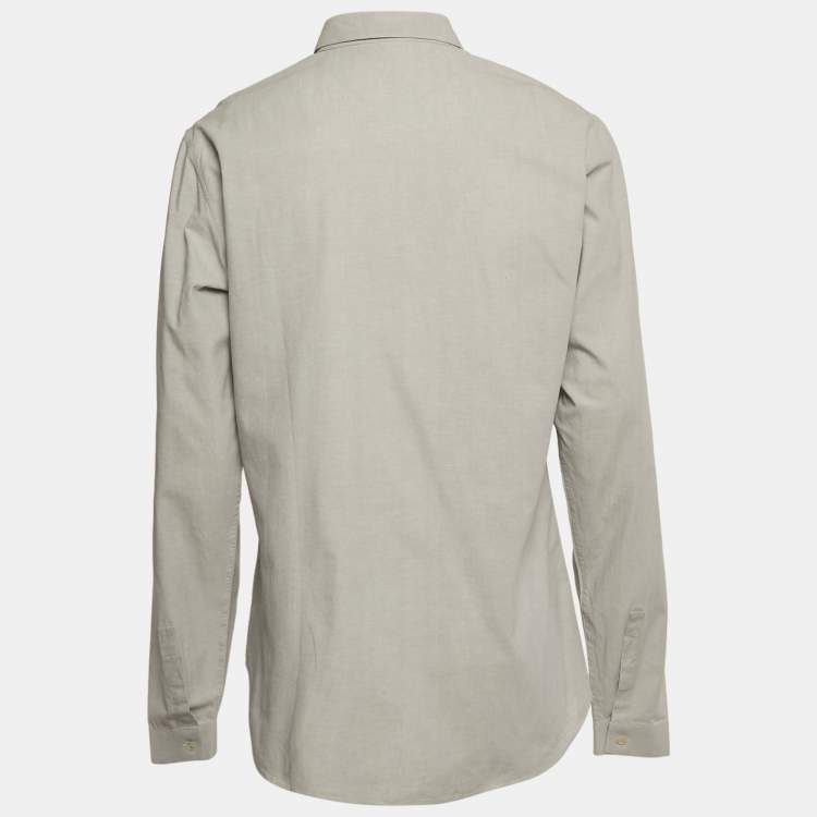 Pre Owned Dior Homme Grey Cotton Long Sleeve Shirt L