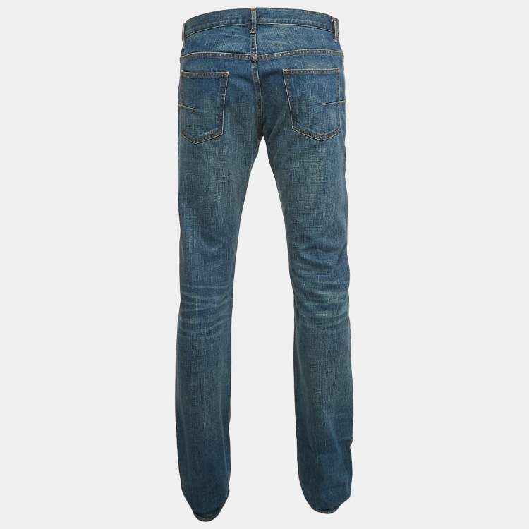 Pre Owned Dior Homme Denim Washed Denim Regular Fit Jeans M Waist 33"