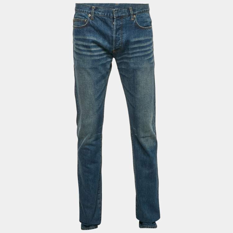 Pre Owned Dior Homme Denim Washed Denim Regular Fit Jeans M Waist 33"