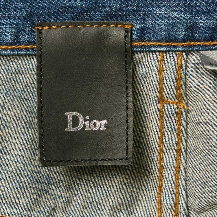 Pre Owned Dior Homme Denim Washed Denim Regular Fit Jeans M Waist 33"