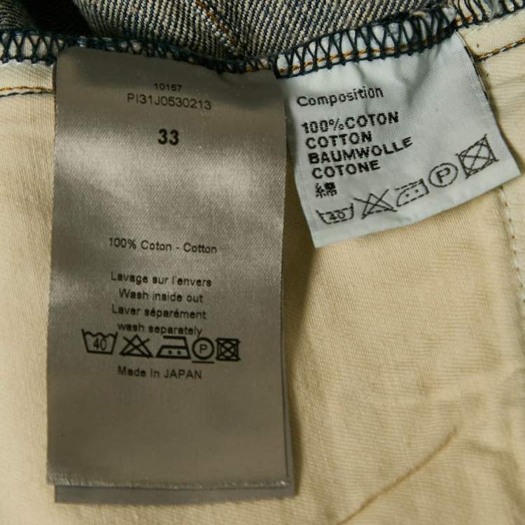 Pre Owned Dior Homme Denim Washed Denim Regular Fit Jeans M Waist 33"