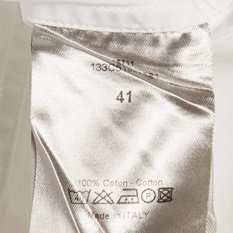 Pre Owned Dior Homme White Cotton Slim Fit Shirt L