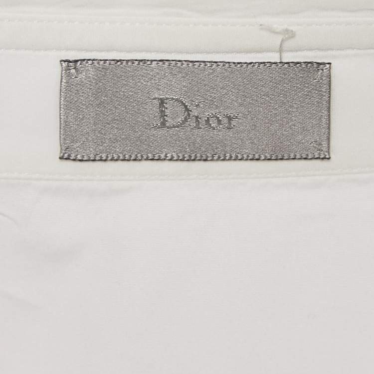 Pre Owned Dior Homme White Cotton Slim Fit Shirt L
