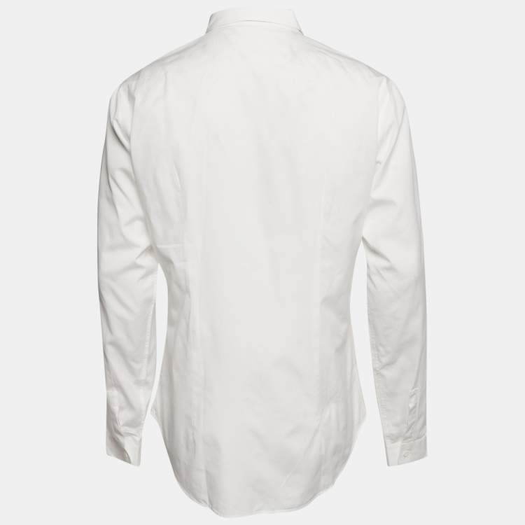 Pre Owned Dior Homme White Cotton Slim Fit Shirt L