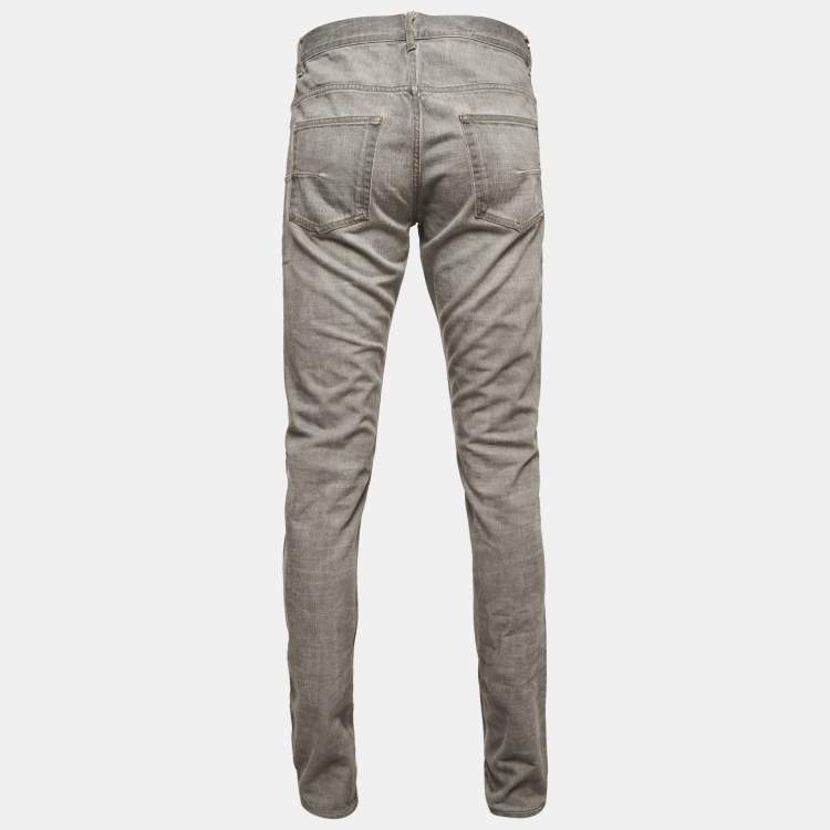 Pre Owned Dior Homme Grey Denim Regular Fit Jeans L Waist 33"