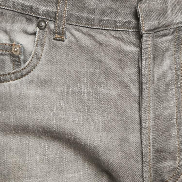Pre Owned Dior Homme Grey Denim Regular Fit Jeans L Waist 33"