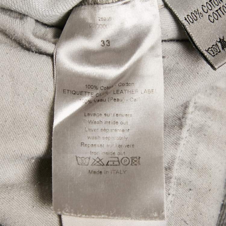 Pre Owned Dior Homme Grey Denim Regular Fit Jeans L Waist 33"