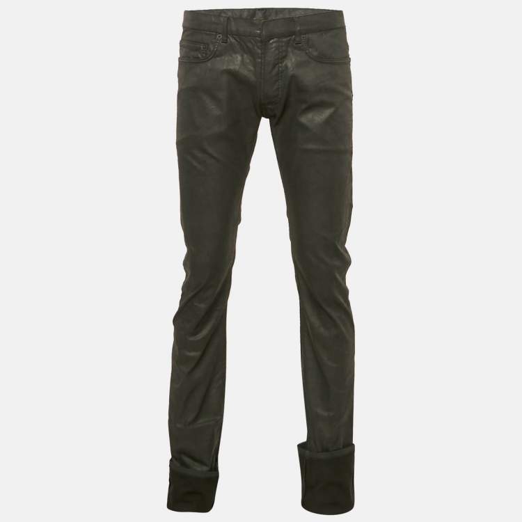 Pre Owned Dior Homme Black Denim Regular Fit Jeans L Waist 33"