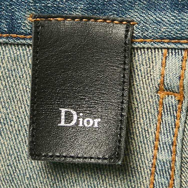 Pre Owned Dior Home Blue Faded Denim Jeans L Waist 33"