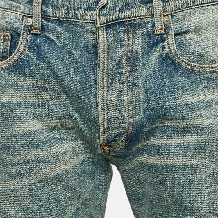 Pre Owned Dior Home Blue Faded Denim Jeans L Waist 33"